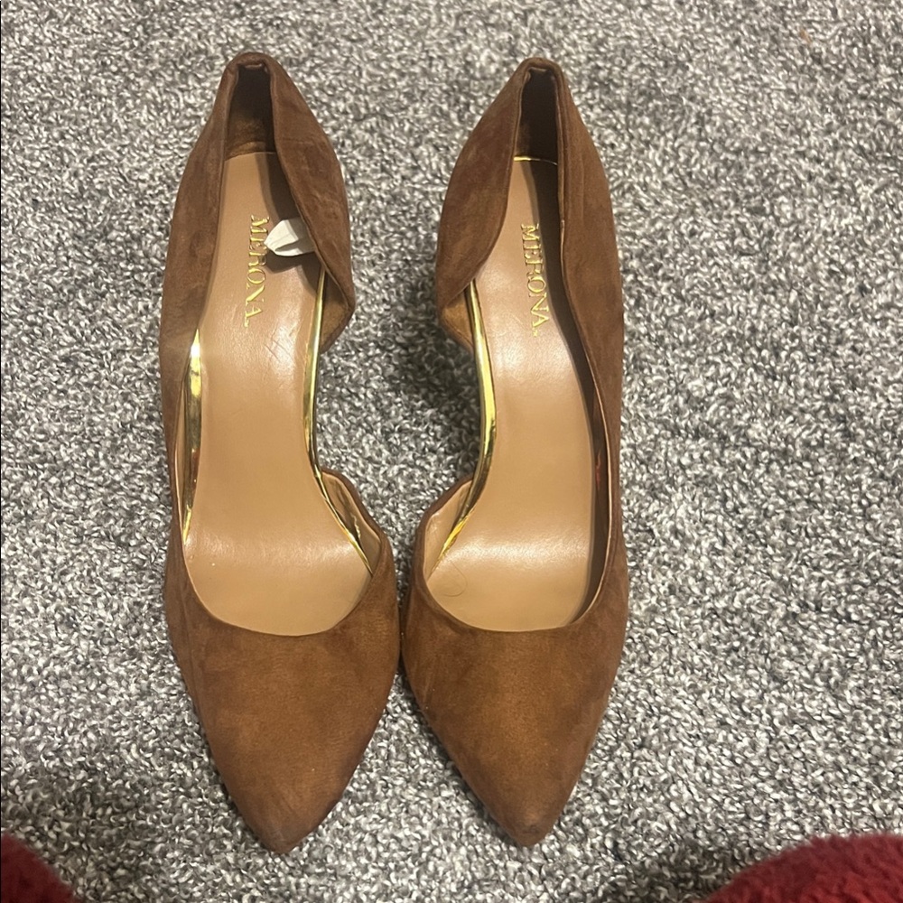 Merona Brown Suede Heels